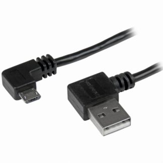 USB2AUB2RA1M<BR>L型右向きマイクロUSBケーブル USB タイプA(オス) - USB Micro-B(オス) 1m<BR>スターテック・ドットコム㈱