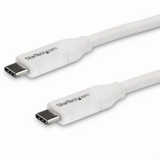 USB2C5C4MW<BR>USB 2.0 Type-C ケーブル ホワイト 4m 給電充電対応(最大5A) USB-C/ オス - USB-C/ オス USB 2.0規格準拠 USB-IF認証済み<BR>スターテック・ドットコム㈱