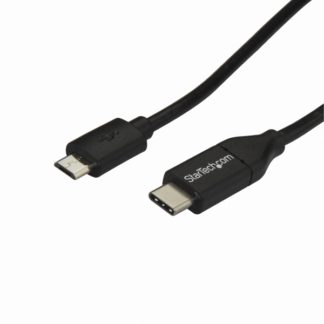USB2CUB1M<BR>1m USB 2.0ケーブル USB Micro-B オス (5ピン) - USB Type-C オス (24ピン) リバーシブルデザイン USB 2.0/ 480Mbps<BR>スターテック・ドットコム㈱