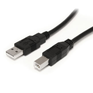 USB2HAB30AC<BR>USB 2.0 リピーターケーブル 9.1m USB-A(オス)-USB-B(オス)480Mbps ブラック<BR>スターテック・ドットコム㈱