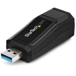USB31000NDS<BR>USB 3.0-Gigabit Ethernet LANアダプタ (ブラック) 10/100/1000Mbps NICネットワークアダプタ USB SuperSpeed(オス)-RJ45(メス)有線LANアダプタ<BR>スターテック・ドットコム㈱