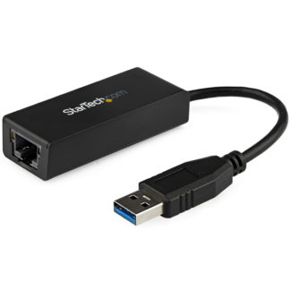 USB31000S<BR>USB 3.0-Gigabit Ethernet LANアダプタ (ブラック) 10/100/1000Mbps NICネットワークアダプタ USB SuperSpeed(オス)-RJ45(メス)有線LANアダプタ<BR>スターテック・ドットコム㈱