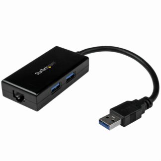 USB31000S2HUSB 3.0 - ギガビットイーサネット有線LANアダプタ USBハブ(2ポート)内蔵 10/100/1000Mbps対応NIC ネイティブドライバ対応(Windows、Mac、Chrome OS)スターテック・ドットコム㈱