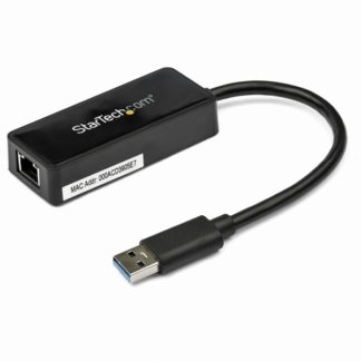 USB31000SPTB<BR>USB 3.0-Gigabit Ethernet LANアダプタ ブラック (USBポート x1付き) 10/100/1000Mbps NICネットワークアダプタ USB SuperSpeed(オス)-RJ45(メス)有線LANアダプタ<BR>スターテック・ドットコム㈱