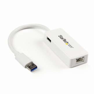 USB31000SPTWUSB 3.0-ギガビットイーサネット有線式LANアダプタ(USBポート x1付き) ホワイト 10/100/1000Mbps NICネットワークアダプタ USB 3.0 (オス)-RJ45 (メス)スターテック・ドットコム㈱