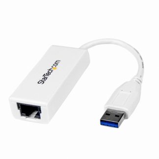 USB31000SW<BR>USB 3.0-Gigabit Ethernet LANアダプタ (ホワイト) 10/100/1000Mbps NICネットワークアダプタ USB SuperSpeed(オス)-RJ45(メス)有線LANアダプタ<BR>スターテック・ドットコム㈱