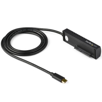 USB31C2SAT3<BR>USB-C - SATA変換アダプタ USB 3.1(10Gbps) 2.5インチ/3.5インチSATAドライブに対応 USB Type-Cポート搭載PCに接続<BR>スターテック・ドットコム㈱
