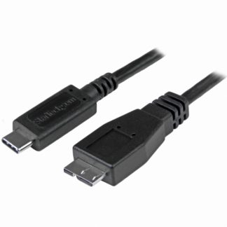 USB31CUB1M<BR>1m ブラック USB 3.1ケーブル Type-C/ USB-C オス (24ピン) - Micro-B オス (10ピン) リバーシブルデザイン USB 3.1 Gen 2 (10Gbps)規格対応<BR>スターテック・ドットコム㈱