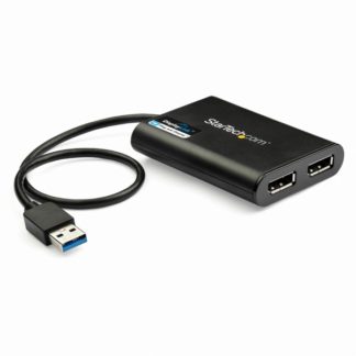 USB32DP24K60<BR>USB 3.0 - デュアルDisplayPortアダプタ 4K/60Hz USB 3.0 (5Gbps) USBデュアルモニタ対応アダプタ<BR>スターテック・ドットコム㈱
