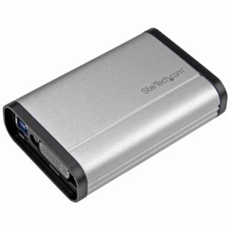 USB32DVCAPRO<BR>USB 3.0接続DVIビデオキャプチャーユニット 1080p/ 60fps対応 TV/テレビ 動画レコーダーデバイス アルミ筐体 DVI-I(メス) - USBタイプB(メス)<BR>スターテック・ドットコム㈱