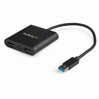 USB32HD2<BR>USB 3.0接続2ポートHDMIアダプタ 4K/30Hz対応 USB-A(オス) - 2x HDMI(メス)<BR>スターテック・ドットコム㈱