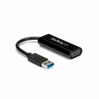 USB32VGAESスリムタイプ USB 3.0-VGA変換アダプタ 外付けディスプレイ増設アダプタ USB 3.0 A(オス)-VGA 高密度D-Sub15ピン (メス) 1920x1200/ 1080pスターテック・ドットコム㈱