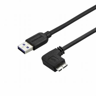 USB3AU1MRS<BR>Micro USB 3.0 片側L型スリムケーブル オス/オス L型右向きマイクロUSB 1m USB 3.0 A - USB 3.0 Micro-B<BR>スターテック・ドットコム㈱
