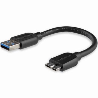 USB3AUB15CMS<BR>Micro USB 3.0 スリムケーブル A(オス) - マイクロB(オス) 15cm<BR>スターテック・ドットコム㈱