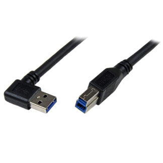 USB3SAB1MRA1m ブラック SuperSpeed USB 3.0ケーブル 片側L型右向き A - B オス/オススターテック・ドットコム㈱