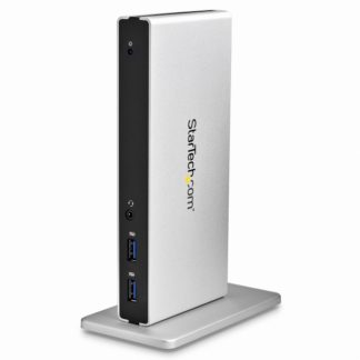 USB3SDOCKDD<BR>USB3.0接続ドッキングステーション Mac/Windows対応 デュアルDVIモニタ対応 縦置きスタンド付属 HDMI/VGA変換アダプタ付属 5x USB 3.0 ギガビットイーサネットポート<BR>スターテック・ドットコム㈱
