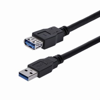 USB3SEXT1MBK<BR>1m USB 3.0 延長ケーブル タイプA(オス) - タイプA(メス) ブラック<BR>スターテック・ドットコム㈱