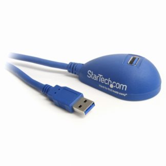 USB3SEXT5DSK1.5m SuperSpeed USB3.0延長ケーブル(ブルー) 卓上使用に最適 USB A オス-USB A メス シールド付きツイストペアケーブル使用スターテック・ドットコム㈱