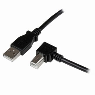 USBAB2MR<BR>2m USB 2.0 ケーブル タイプA (オス) - タイプB/L型右向き (オス) ブラック<BR>スターテック・ドットコム㈱