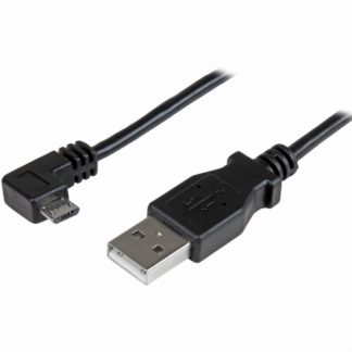 USBAUB1MRA<BR>充電&同期用 Micro USB L型右向きケーブル 1m USB A オス - USBマイクロ オス 24/30 AWG<BR>スターテック・ドットコム㈱