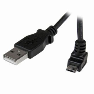 USBAUB2MU<BR>L型上向き microUSBケーブル USB-A(オス)-マイクロ B(オス)2m<BR>スターテック・ドットコム㈱