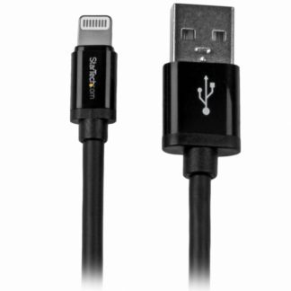 USBLT2MB<BR>2m iPhone/ iPod/ iPad対応Apple Lightning-USBケーブル Apple MFi認証取得 ライトニング 8ピン(オス)-USB A(オス) 充電&同期用ケーブル ブラック<BR>スターテック・ドットコム㈱