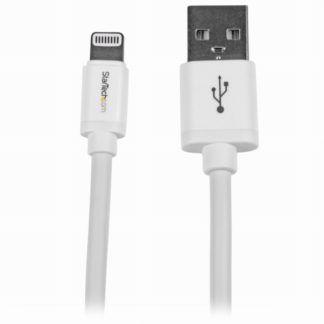 USBLT2MW<BR>2m iPhone/ iPod/ iPad対応Apple Lightning-USBケーブル ホワイト Apple MFi認証取得 ライトニング 8ピン(オス)-USB A(オス) 充電&同期用ケーブル<BR>スターテック・ドットコム㈱