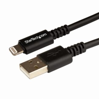 USBLT3MB<BR>3m iPhone/ iPod/ iPad対応Apple Lightning - USB ケーブル ブラック Apple MFi認証取得 ライトニング 8ピン(オス)-USB A(オス) 充電&同期用ケーブル<BR>スターテック・ドットコム㈱