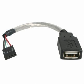 USBMBADAPT<BR>15cm PCケース/マザーボード接続用USB 2.0ケーブル USB Aタイプ メス - 4ピン USBマザーボードヘッダー メス<BR>スターテック・ドットコム㈱