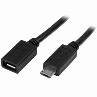 USBUBEXT50CM<BR>0.5m USB Micro-B 延長ケーブル Micro-B(オス) - Micro-B(メス)<BR>スターテック・ドットコム㈱