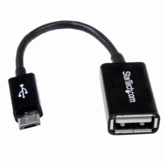 UUSBOTG<BR>12cm micro USB OTG変換アダプタ マイクロUSBホストケーブル USB A端子 メス - USB Micro-B端子 オス<BR>スターテック・ドットコム㈱