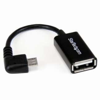 UUSBOTGRA12cm L型Micro USB - USB OTG変換アダプタ マイクロUSBホストケーブル USB Aタイプ メスーUSB Micro-Bタイプ オススターテック・ドットコム㈱
