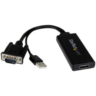 VGA2HDUVGA-HDMI変換アダプタ (USBオーディオ&バスパワー対応) ポータブルアナログRGB(VGA)-HDMIアップスケールコンバーター D-Sub 15ピン(HD15)アナログ信号をHDMIに変換スターテック・ドットコム㈱