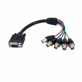 VGABNCMF1<BR>30cm VGA アナログRGB(HD15/ ミニD-Sub 15ピン)- 5x BNC同軸(RGBHV)変換ケーブル オス/メス<BR>スターテック・ドットコム㈱