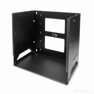 WALLSHELF8U<BR>壁掛け型ウォールラック 棚板付属 スチール製 8U ウォールマウント型サーバーラック 奥行き調整可能(30cm - 46cm)<BR>スターテック・ドットコム㈱