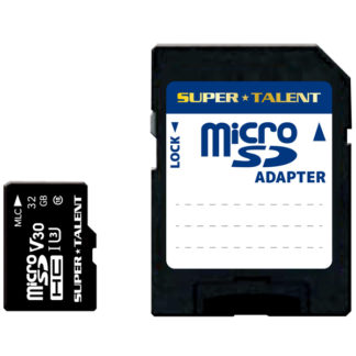 ST32MSU3PD<BR>UHS-I 高耐久 3D MLC NAND採用 microSDHCメモリーカード 32GB Class10 変換アダプタ付<BR>スーパータレント