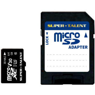 ST64MSU3PD<BR>UHS-I 高耐久 3D MLC NAND採用 microSDXCメモリーカード 64GB Class10 変換アダプタ付<BR>スーパータレント