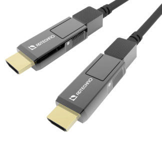 AHG-100M<BR>18Gbpsフルスペック対応 高強度光ファイバ脱着式HDMIケーブル 100m<BR>㈱エーディテクノ