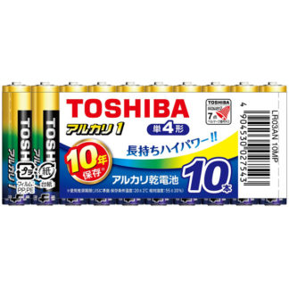 LR03AN 10MP<BR>アルカリ電池 単4形 10本まとめパック<BR>㈱東芝（家電）