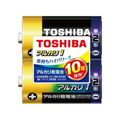 LR14AN 2KPアルカリ電池 単2形 2本かんたんパック㈱東芝（家電）