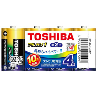 LR14AN 4MP<BR>アルカリ電池 単2形 4本まとめパック<BR>㈱東芝（家電）