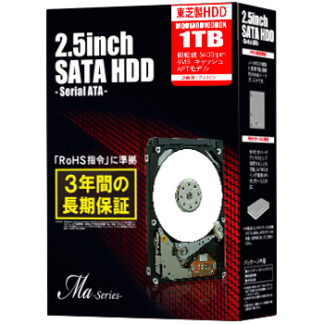 MQ01ABD100BOX-DRデータリカバリー付き 2.5インチ内蔵HDD Ma Series 1TB 5400rpm 8MBバッファ SATA300㈱東芝／東芝（ＨＤＤ）