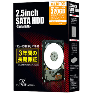 MQ01ABF032BOX-DRデータリカバリー付き 7mm厚 2.5インチスリム内蔵HDD Ma Series 320GB 5400rpm 8MBバッファ SATA600㈱東芝／東芝（ＨＤＤ）
