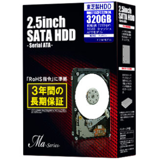 MQ01ACF032BOX-DRデータリカバリー付き 2.5インチスリム内蔵HDD 320GB 7200rpmモデル SATA600㈱東芝／東芝（ＨＤＤ）