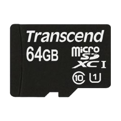 TS64GUSDU1microSDXCカード 64GB Class10 UHS-I対応 SDカード変換アダプタ付トランセンドジャパン㈱