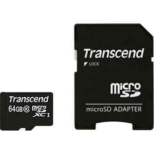 TS64GUSDXC10<BR>64GB microSDXCカード Class 10 SD変換アダプタ同梱<BR>トランセンドジャパン㈱