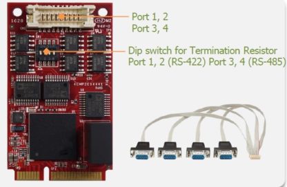 EMP2-X4S2-W1VNInnodisk 産業用mPCIe - 絶縁RS-422×2＋ RS-485×2ポート変換アダプタＶ－ｎｅｔ　ＡＡＥＯＮ㈱