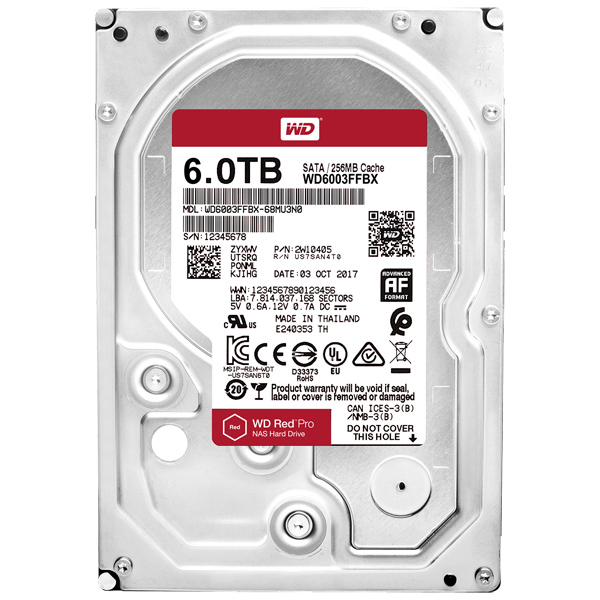 0718037-855943WD Red Proシリーズ 3.5インチ内蔵HDD 6TB SATA6.0Gb/s WD6003FFBXＷＥＳＴＥＲＮ ＤＩＧＩＴＡＬ -