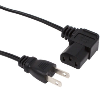 ACP-05L-BK<BR>AC電源ケーブル 極細L型タイプ 0.5m<BR>㈱アイネックス
