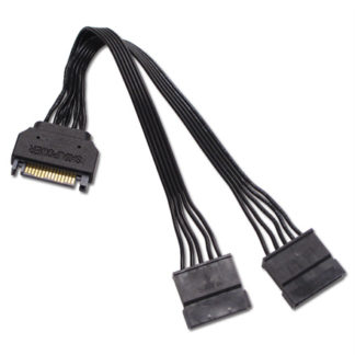 S2-1501FSAC<BR>シリアルATA用二股電源リボンケーブル 15cm ブラック<BR>㈱アイネックス